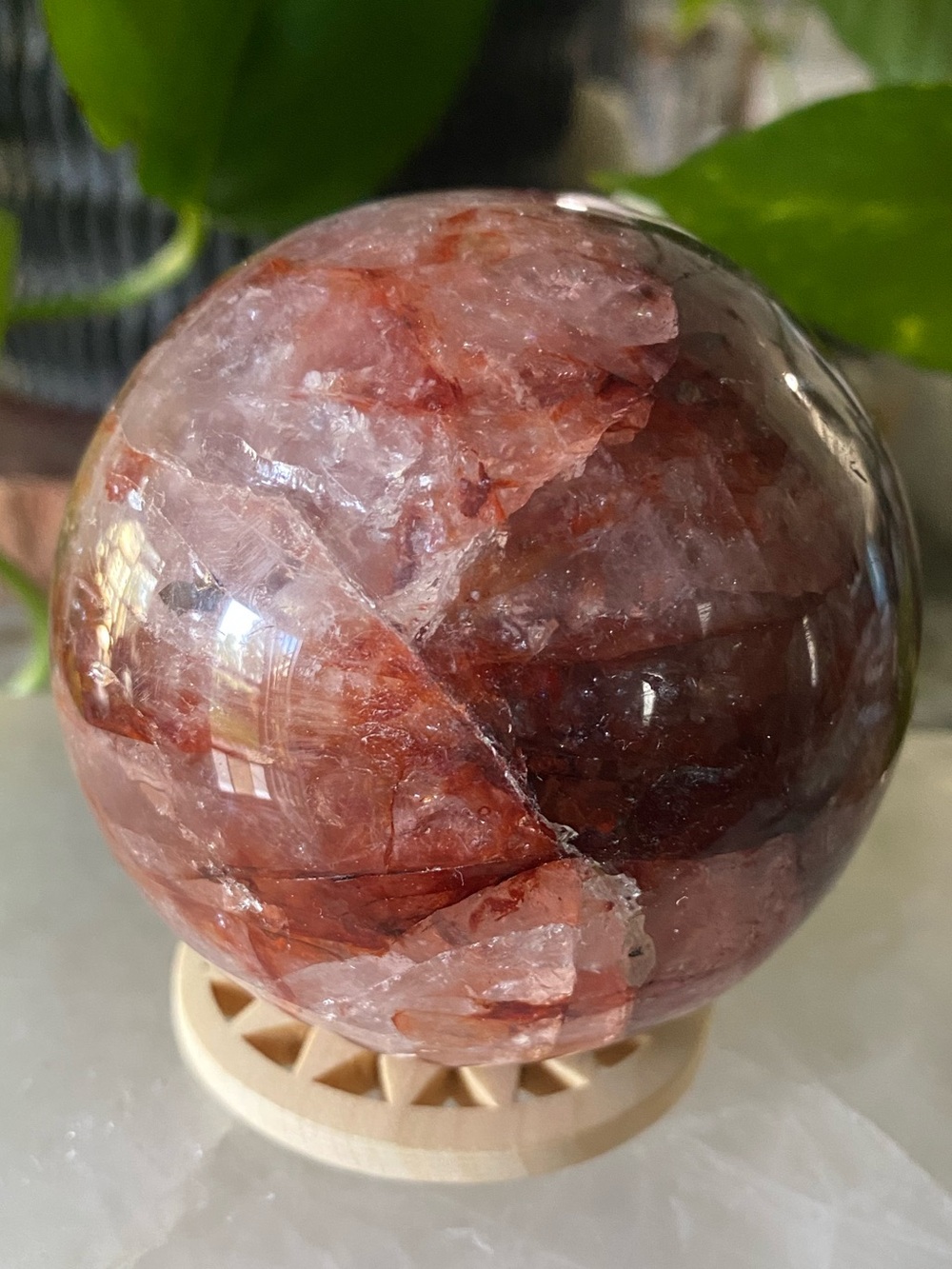🔥✨ AAA Brazilian Fire Quartz Sphere — 2.7” of Pure Fire! ✨🔥